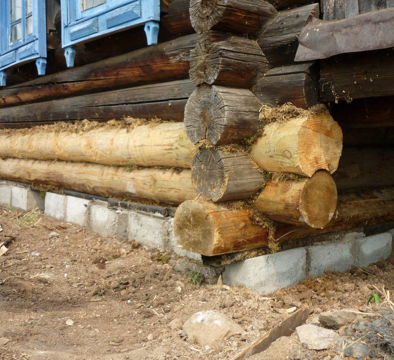 замена венцов и ремонт фундамента деревянного дома