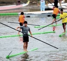 Самый необычный вид спорта – бамбуковый форсаж на воде