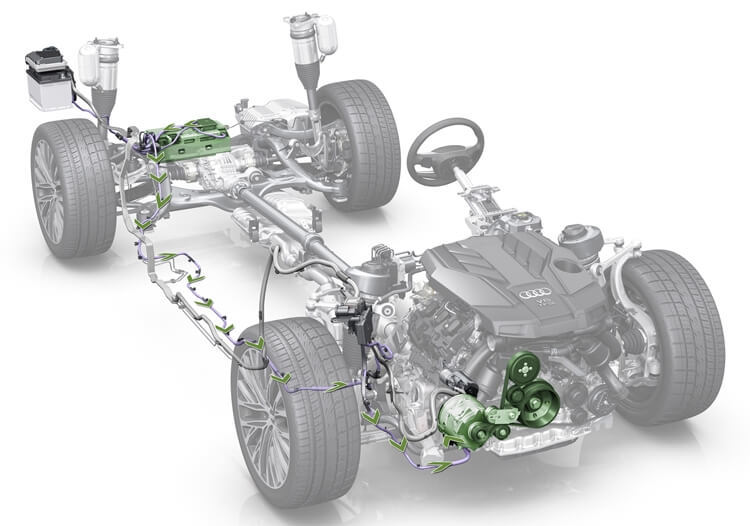 Электроустановка седана Audi A8 откроет новые возможности