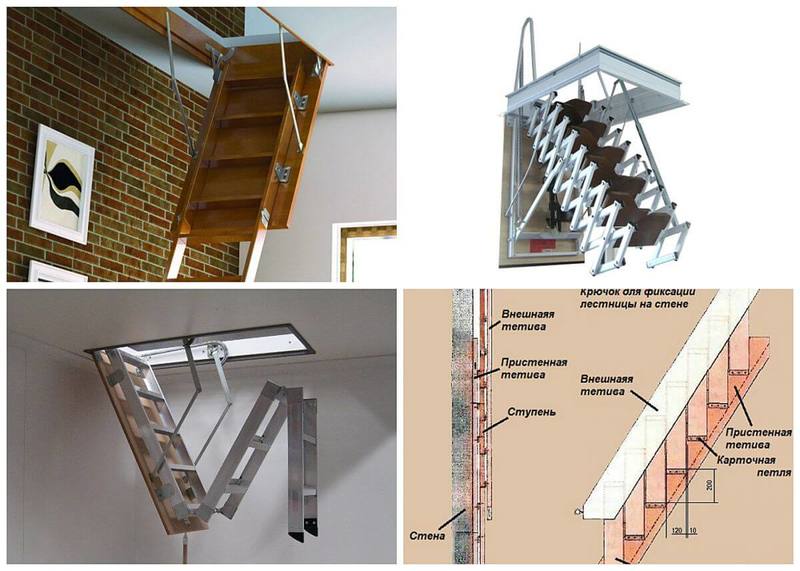 Лестница на чердак: конструкции и варианты