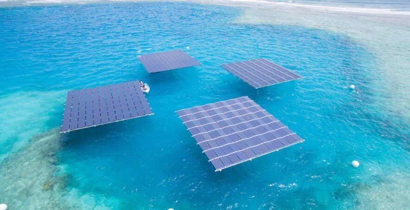 Плавучие солнечные панели на Мальдивах