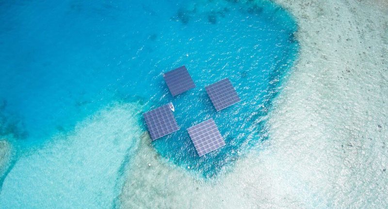 Плавучие солнечные панели на Мальдивах