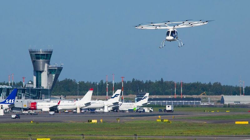 Летающее такси Volocopter испытали в аэропорту Хельсинки 