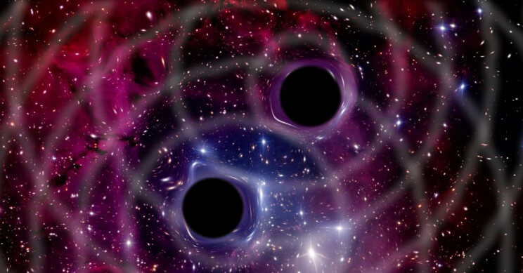 Слияние двух черных дыр, в результате чего общая масса стала в 142 раза тяжелее, чем солнце