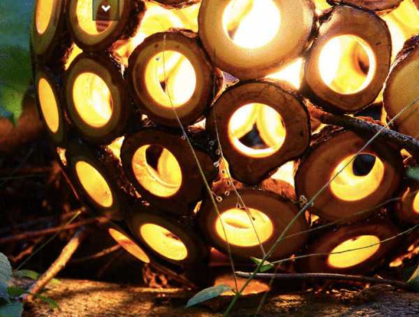 Креативные уличные светильники из природных материалов 